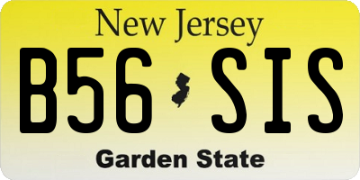 NJ license plate B56SIS