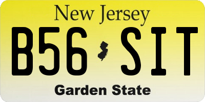 NJ license plate B56SIT