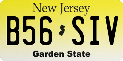 NJ license plate B56SIV