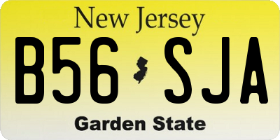 NJ license plate B56SJA