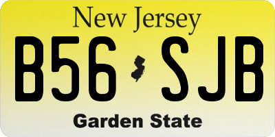 NJ license plate B56SJB