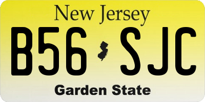 NJ license plate B56SJC