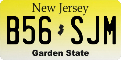 NJ license plate B56SJM