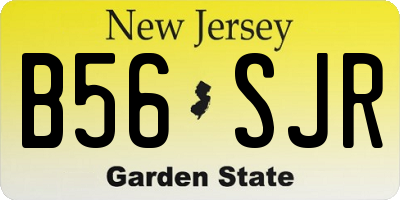 NJ license plate B56SJR