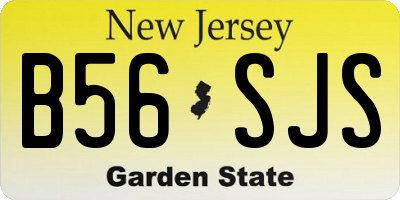 NJ license plate B56SJS