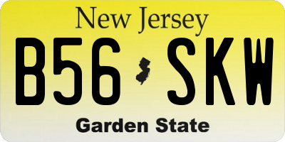 NJ license plate B56SKW