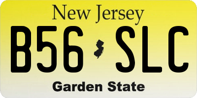 NJ license plate B56SLC