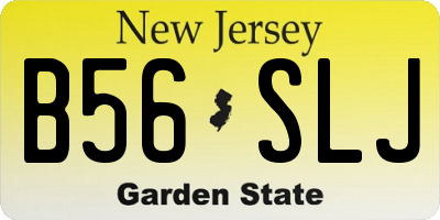 NJ license plate B56SLJ