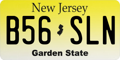 NJ license plate B56SLN