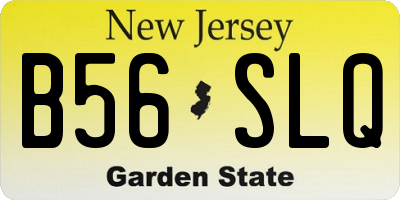 NJ license plate B56SLQ
