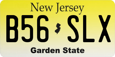 NJ license plate B56SLX