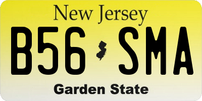 NJ license plate B56SMA