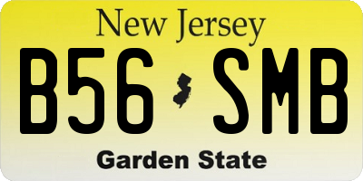 NJ license plate B56SMB