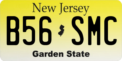 NJ license plate B56SMC