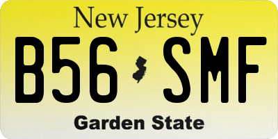 NJ license plate B56SMF