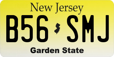 NJ license plate B56SMJ