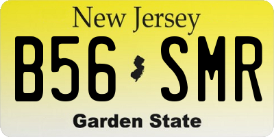 NJ license plate B56SMR