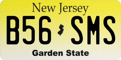 NJ license plate B56SMS