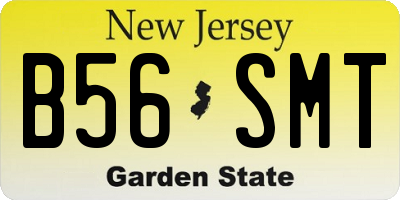 NJ license plate B56SMT