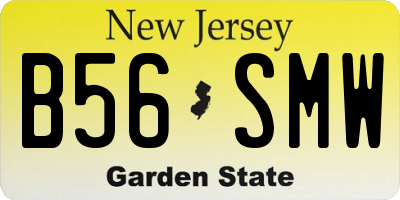NJ license plate B56SMW