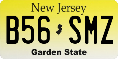 NJ license plate B56SMZ