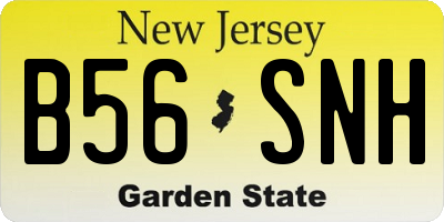 NJ license plate B56SNH