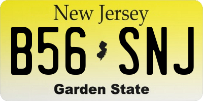 NJ license plate B56SNJ