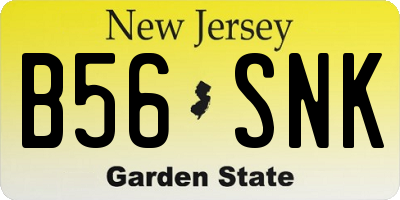 NJ license plate B56SNK