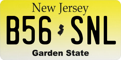 NJ license plate B56SNL
