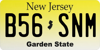 NJ license plate B56SNM