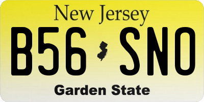 NJ license plate B56SNO