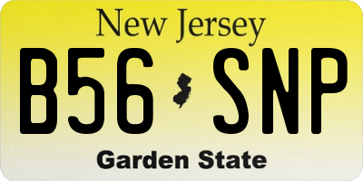 NJ license plate B56SNP