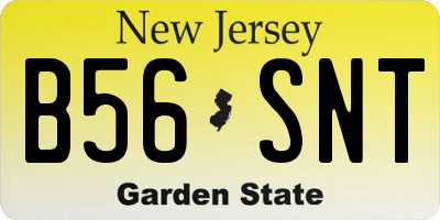NJ license plate B56SNT