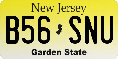 NJ license plate B56SNU