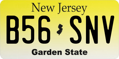 NJ license plate B56SNV