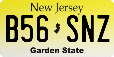 NJ license plate B56SNZ