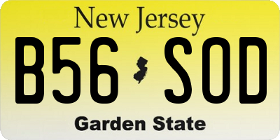 NJ license plate B56SOD