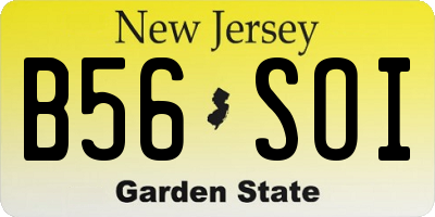 NJ license plate B56SOI