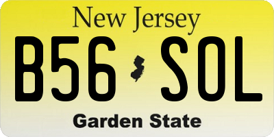 NJ license plate B56SOL