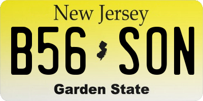NJ license plate B56SON