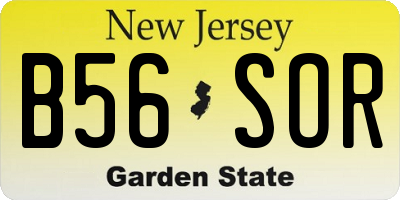 NJ license plate B56SOR