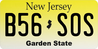 NJ license plate B56SOS