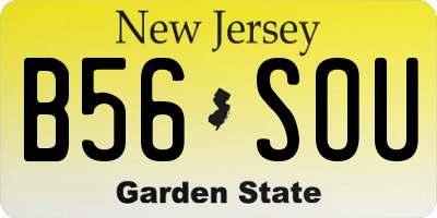NJ license plate B56SOU