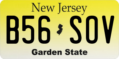 NJ license plate B56SOV