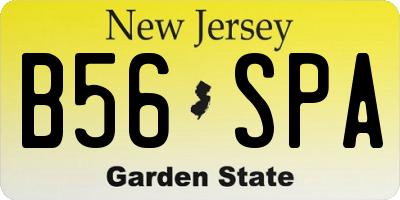 NJ license plate B56SPA