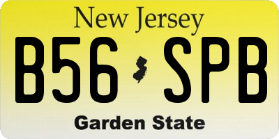NJ license plate B56SPB