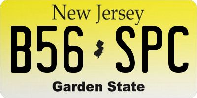 NJ license plate B56SPC