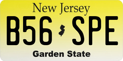 NJ license plate B56SPE