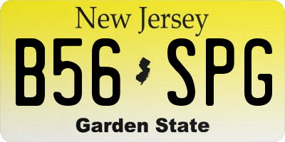 NJ license plate B56SPG