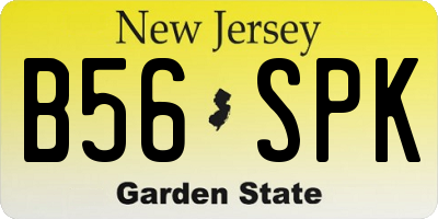 NJ license plate B56SPK
